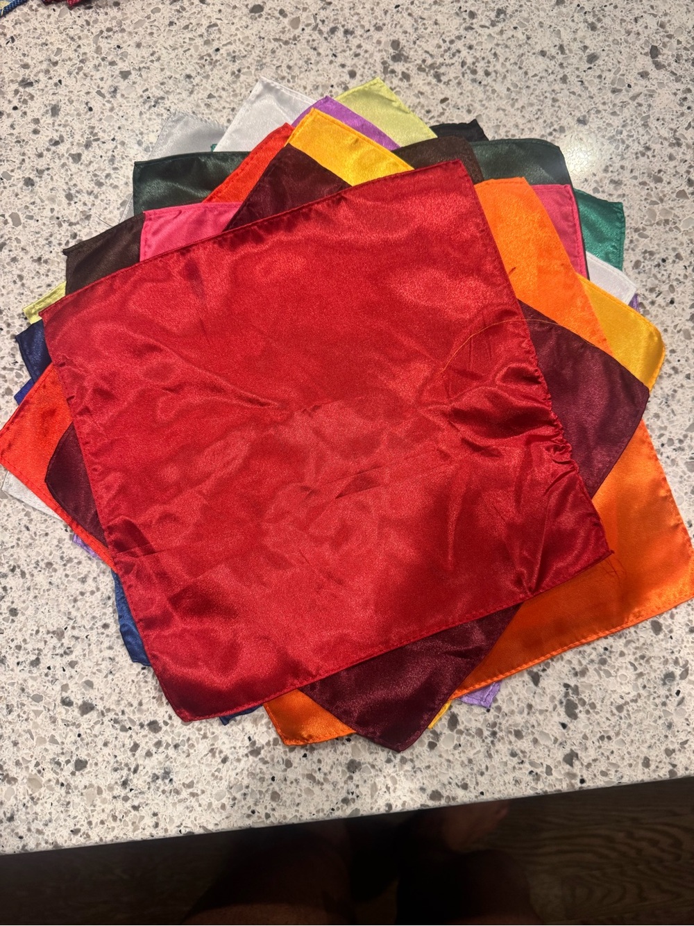 Vibrant Multiple Colors Satin Square Scarf